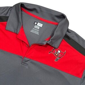 NFL Tampa Bay Buccaneers TX3 Cool Team Apparel Polo Shirt Grey Red - Men's 2XL
